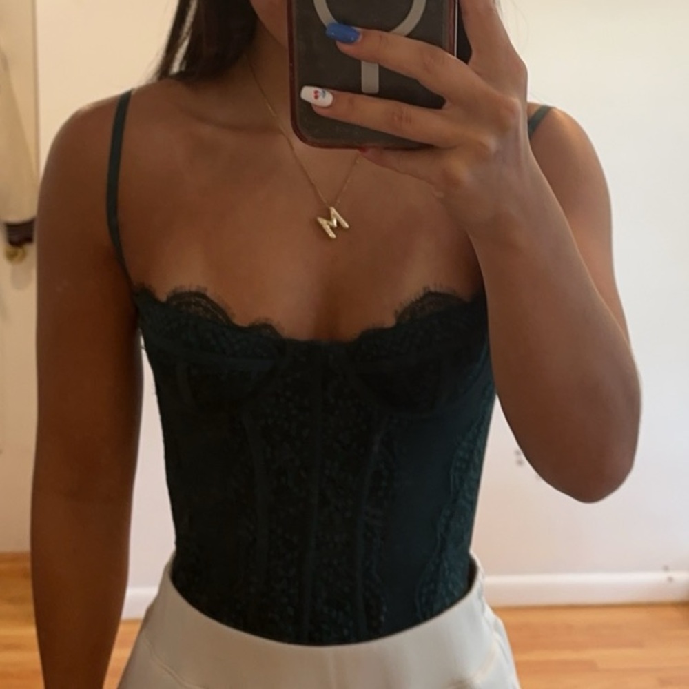 Urban Outfitters Green Lace Corset Out From Under Small